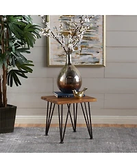 Mondawe Wood and Metal Outdoor Accent Table