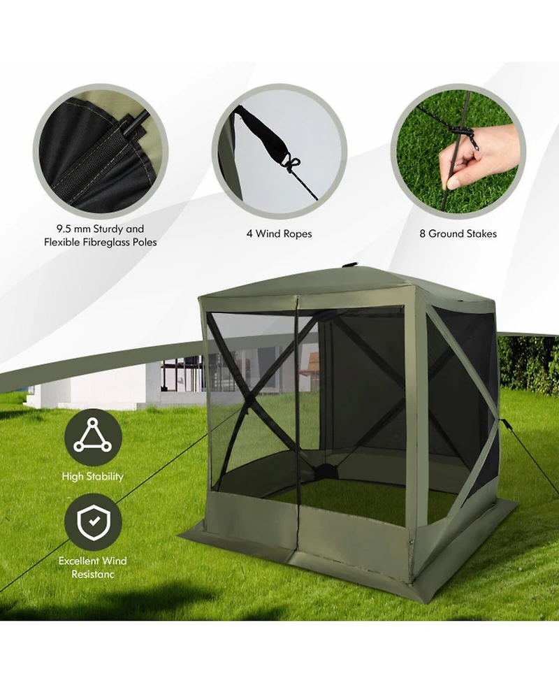 Gouun 6.7 x 6.7 ft Pop Up Gazebo with Mesh Netting and Carry Bag, Uv 50+ Protection