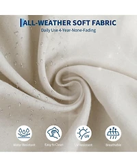 gaomon Patio 3 Pieces Swivel Glider Set - Pe Rattan Metal Gradient Rattan, Cushion