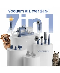 Aronkl 7-in-1 Pet Grooming Kit with Vacuum, Dryer, Clippers, Brushes for Efficient Home Use