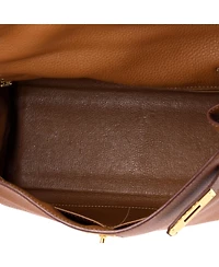Pre-Owned HERMES Kelly 28 Handbag Brown Togo with Gold Hardware