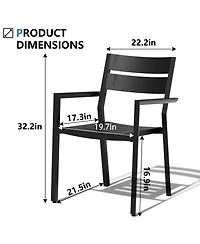 Pellebant Outdoor Patio All-Weather Dining Chairs Set Aluminum Stackable Armchair