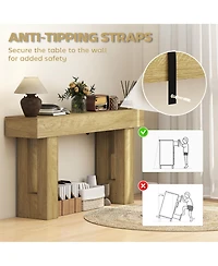 Homcom 42 Inch Console Table, Narrow Sofa Table Behind the Couch,