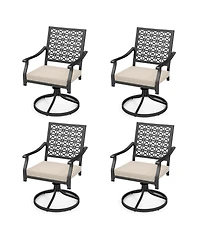 Gymax Pieces Outdoor Swivel Chairs Patio Dining Chairs w/ Padded Cushions
