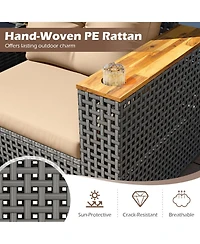 2-Piece Patio Corner Sofa Set with Thick Cushions