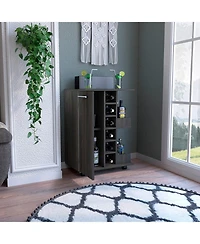 Flynama Espresso Bar Cart with 2 External Shelves, 6 Racks and Locking Casters