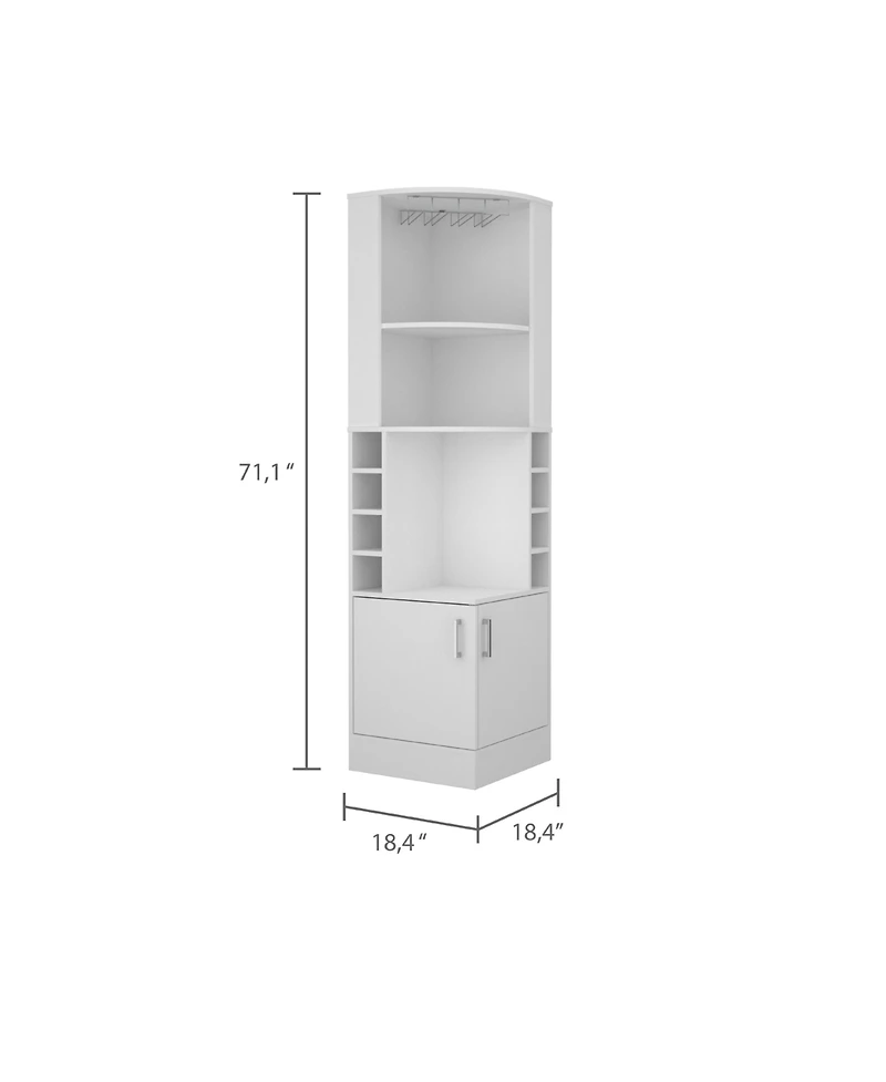 Flynama Bar Cabinet with 1 Cabinet, 2 Shelfs Finish
