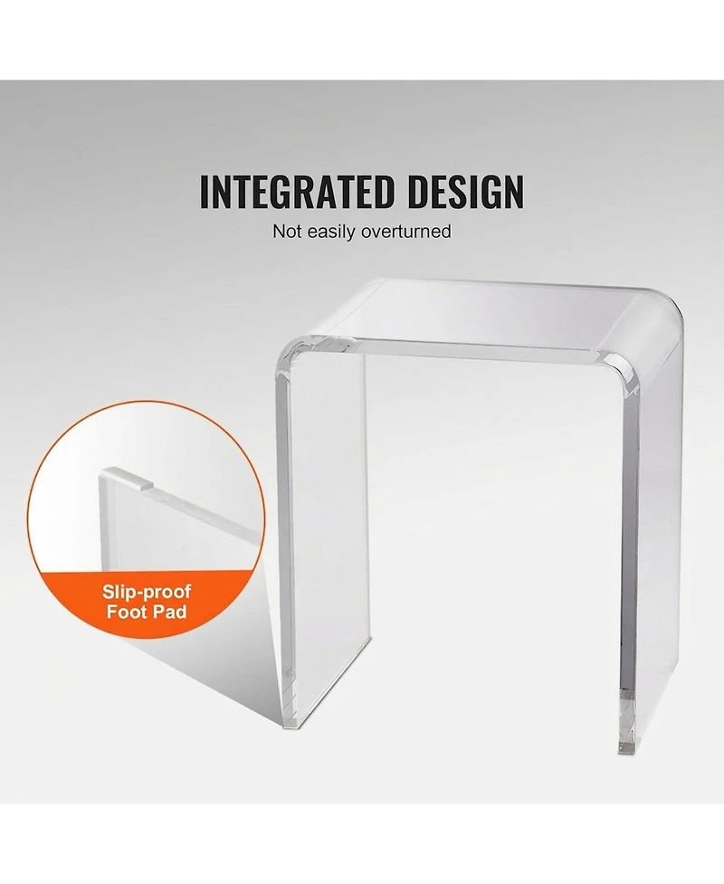 Gouun Acrylic C-Shaped End Tables Set of 2 Lucite