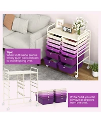 Gouun Compact 12-Drawer Rolling Organizer Cart with Metal Frame