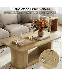 Tribesigns Coffee Table with Storage, 47.3-Inch Modern Coffee Tables for Living Room, 2-Tier Rectangular Center Accent Furniture