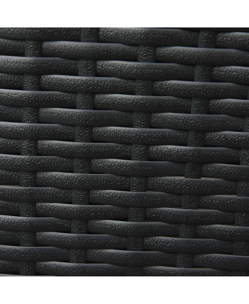 Outsunny Rat Wicker Outdoor Accent Table Umbrella Sd with Umbrella Insert