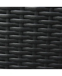 Outsunny Rat Wicker Outdoor Accent Table Umbrella Sd with Umbrella Insert