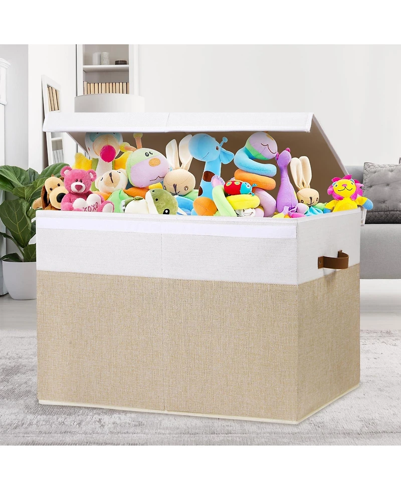 Gnuadz Storage Box With Lid Sturdy Toys Chest Organizer Dividers Closet Bedroom Playroom