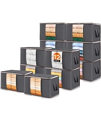 Gnuadz Clothes Storage Bins With Lids Foldable Blanket Bags Gift Basket