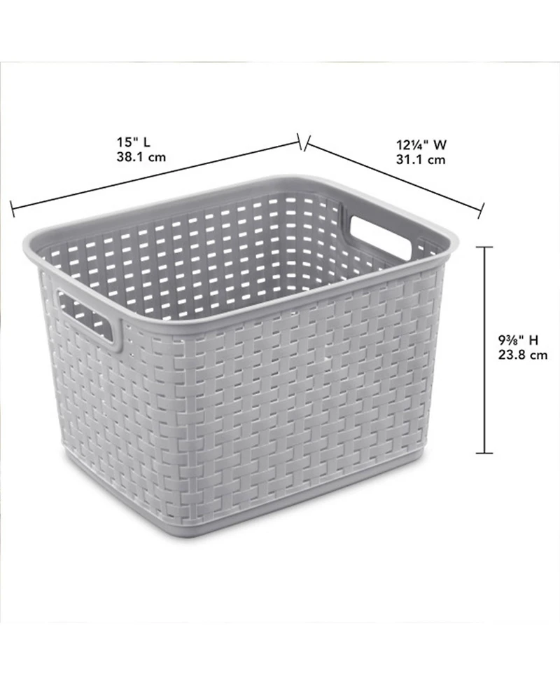 Gnuadz Tall Weave Woven Plastic Storage Baskets With Handles Gift Basket