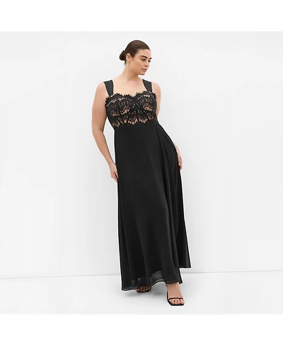 City Chic Women's Sweet Evie Chiffon Maxi Dress