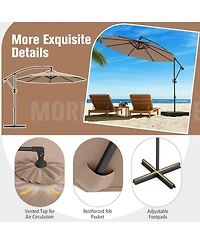 Gouun 10 ft Offset Cantilever Patio Umbrella with Infinite Tilt and 360 Rotation