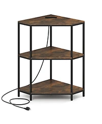 Gouun Corner Printer Stand 3-Tier with Charging Station