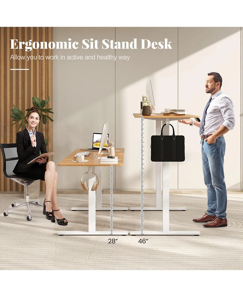Gouun Electric Standing Desk , Height 28-46 in, 200 lbs