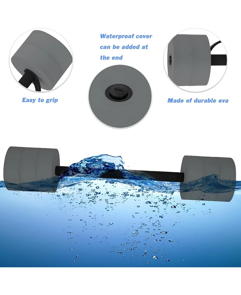 Hikeen Aquatic Exercise Eva Foam Water Dumbbells Pool Resistance Barbells, Set of 2