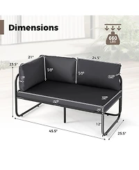 Sugift Patio Loveseat Sofa with Removable Pillows and Seat Cushion