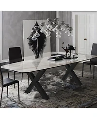 Sugift Steel Table Legs Set of 2, 28" Height, 30" Wide, Heavy Duty X Frame