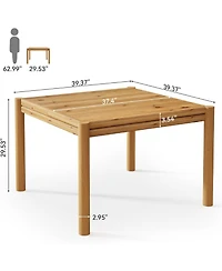 Tribesigns Square Solid Wood Dining Table, 39.4"