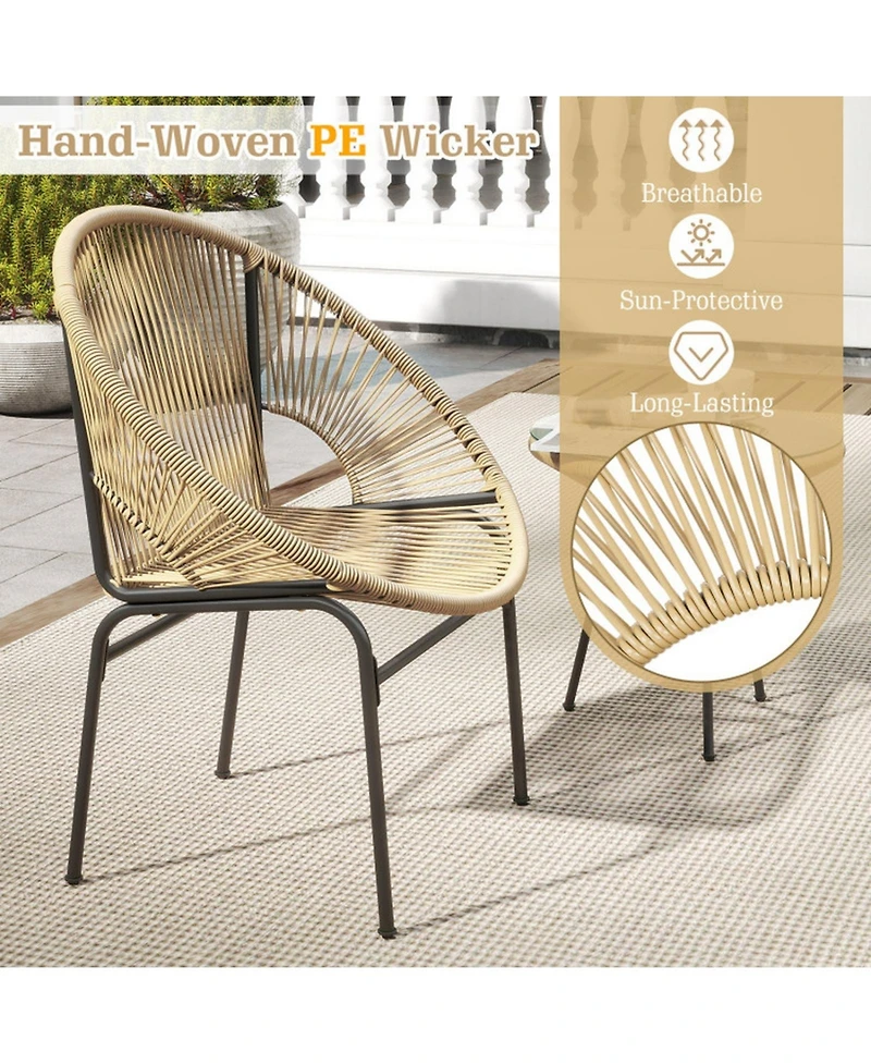 Sugift 3-Piece Patio Acapulco Bistro Set with Glass Table