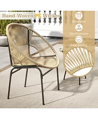 Sugift 3-Piece Patio Acapulco Bistro Set with Glass Table