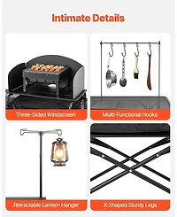 Sugift Portable Camping Kitchen Table Cook Station With Storage for Bbq and Picnic