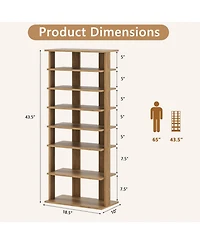 Gouun 7-Tier Vertical Double-Row Shoe Rack with Anti-Tipping Device