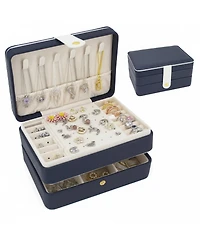 Yigii Double Layers Pu Leather Jewelry Travel Organizer Case for Women Gift