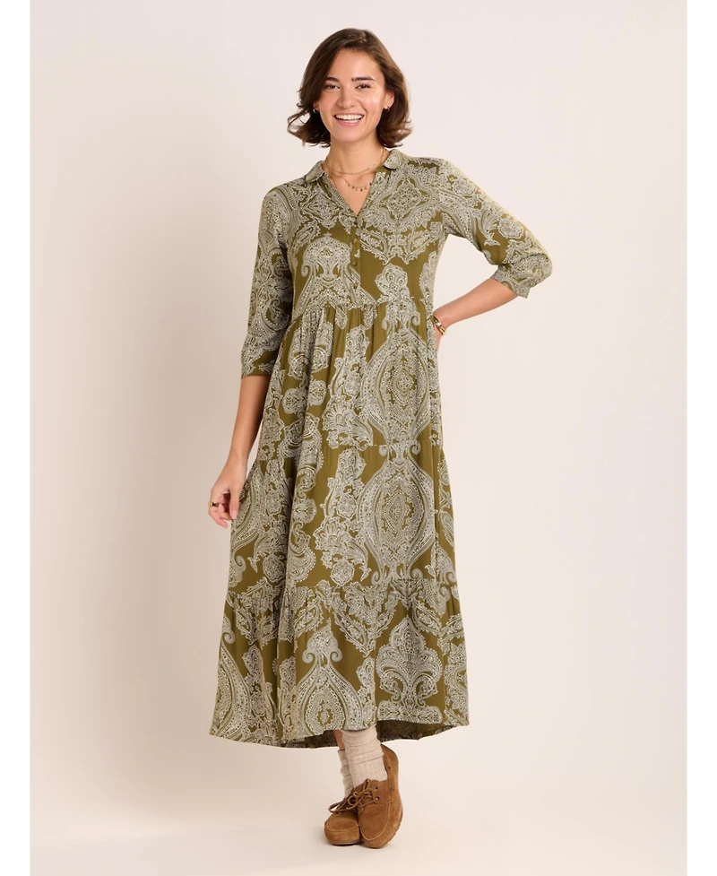 Brakeburn Women's Chara Tiered Maxi Shirt Dress