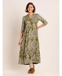 Brakeburn Women's Chara Tiered Maxi Shirt Dress