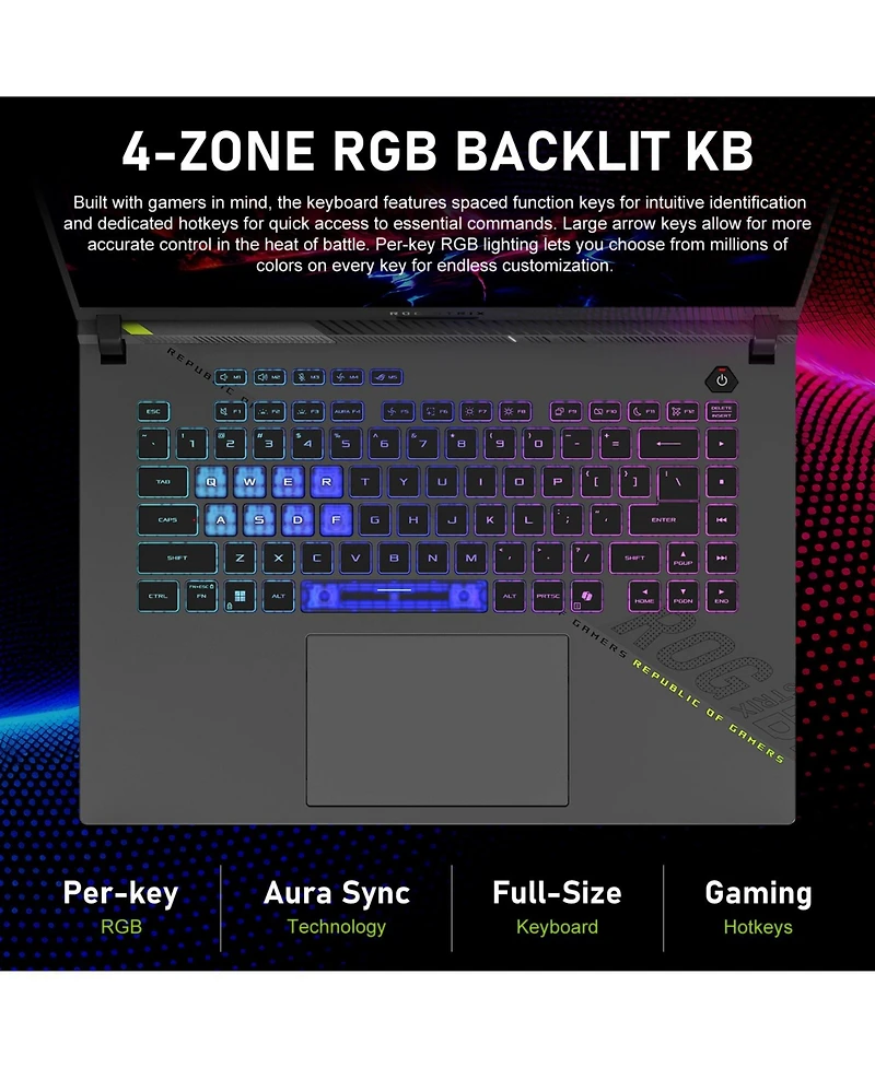 Asus Rog Strix 16" Traditional Laptop Amd Ryzen 9 64GB Ram Nvidia GeForce Rtx 5070 4TB Ssd Storage Windows 11 Home 165Hz