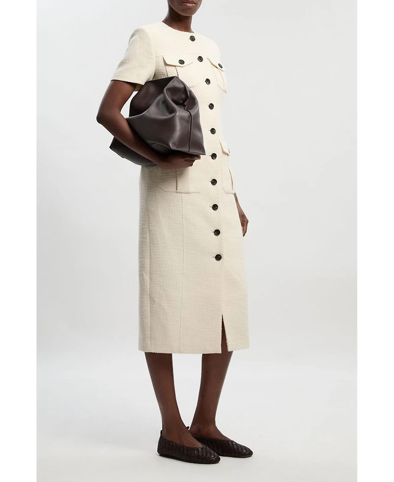 Karen Millen Women's Textured Tweed Tailored Midi Dress