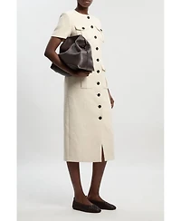 Karen Millen Women's Textured Tweed Tailored Midi Dress
