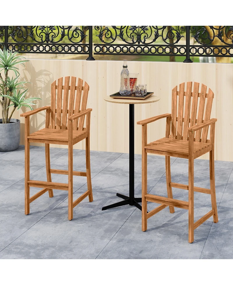 Sugift Tall Adirondack Chair with Armrests and Footrest for Deck