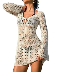Cupshe Women's 15 Minutes of Fame Blue Cover-Up Mini Beach Dress