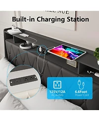 Lucky One Queen Bed Frame with Ergonomic Headboard