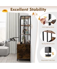 Cozito Cat Litter Box Enclosure 3-Tier 61 in Shelves Scratcher