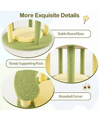 Cozito Cat Tower Avocado Theme with Wide Perch and Basket