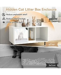 Cozito Cat Litter Box Enclosure 40 in for 2 Cats with Scratcher
