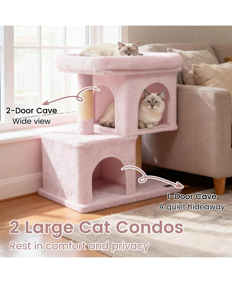Cozito Cat Tree 24 in Space-Saving with Perch and 2 Condos