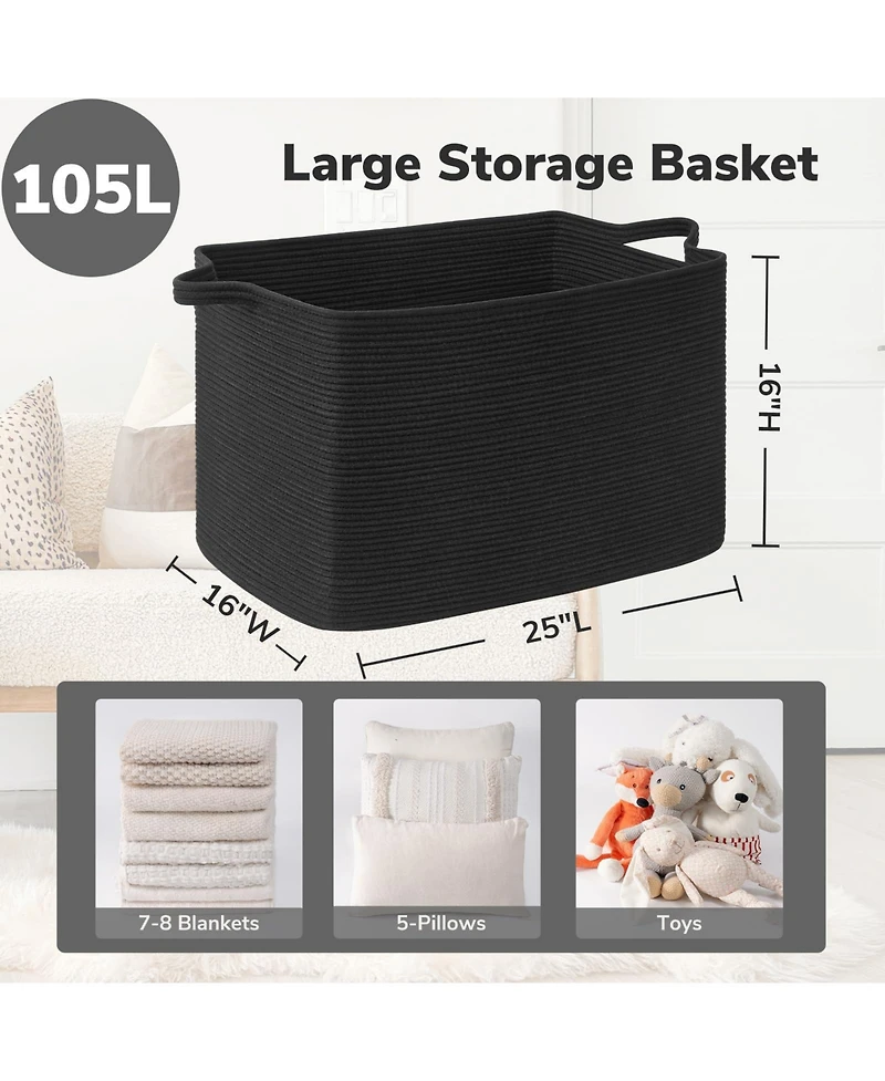 Gnuadz Woven Rope Storage Basket Rectangle