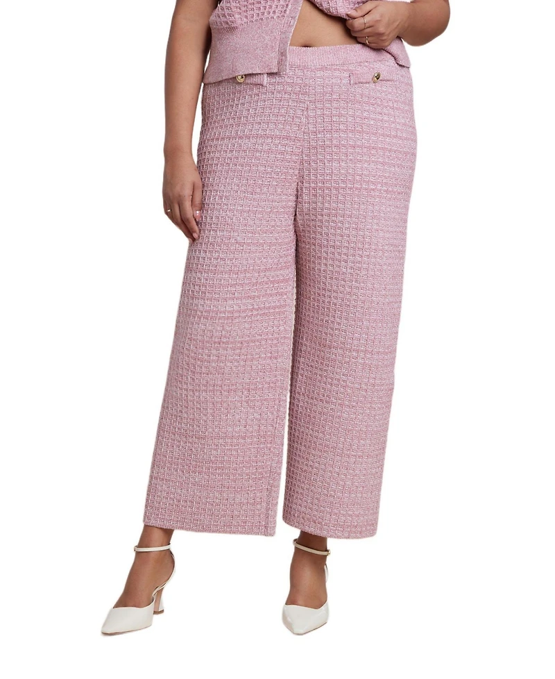 Eloquii Women's Tweed Effect Sweater Pant