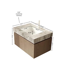 Sillysis Inch Italian Wall Mount Bathroom Vanity with Sintered Stone Countertop, Ceramic Sink, Soft Close Cabinet