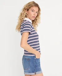 Good American Women's Cotton-Blend Short-Sleeve Polo Shirt