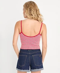 Good American Women's Gingham Camisole Sweater Tank Top