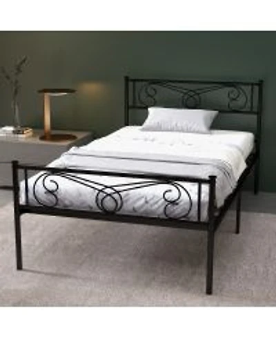 Homfan Bed Frame with Adjustable Headboard